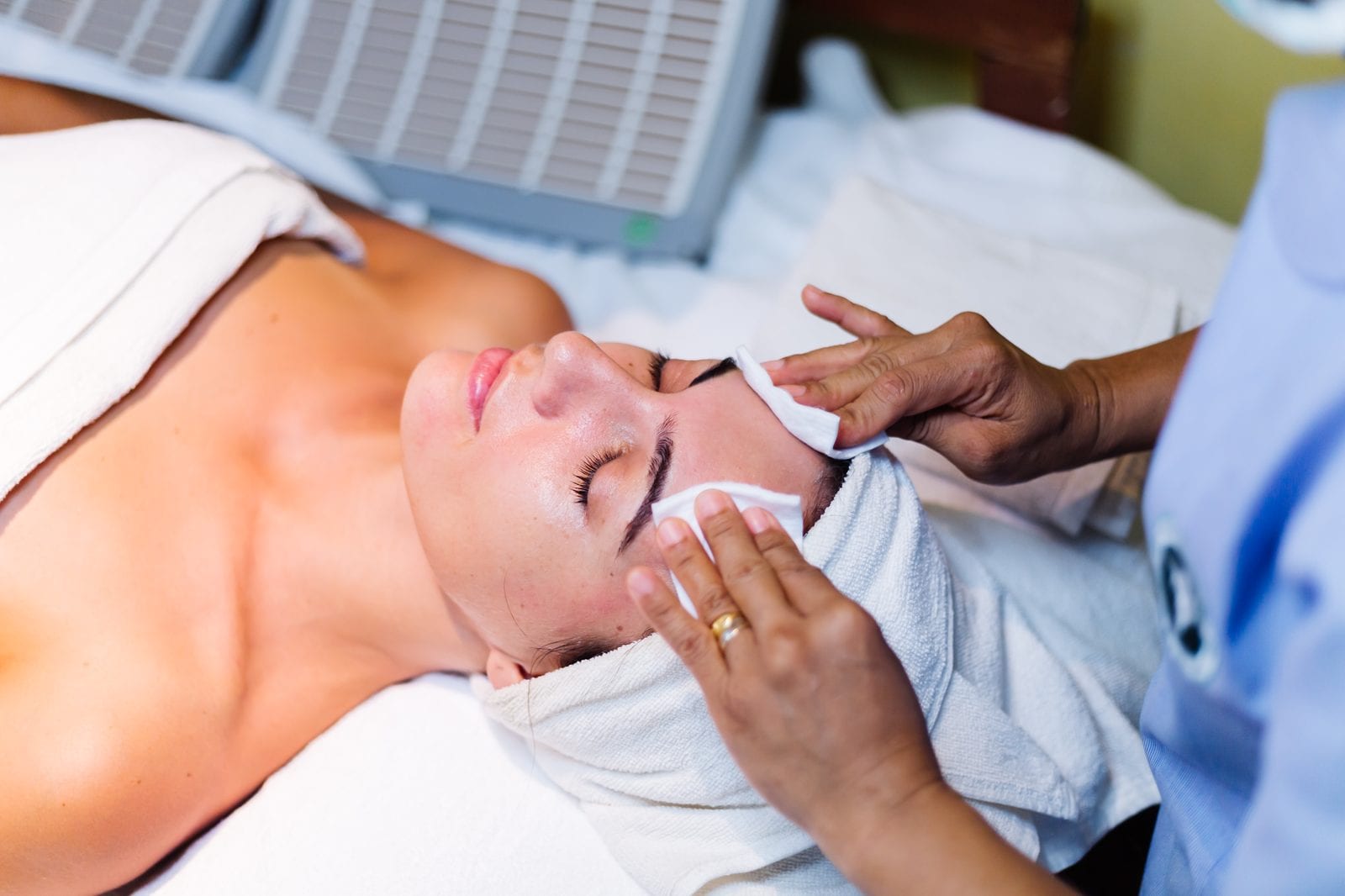 A facial aesthetic treatment underway at Refresh Dental