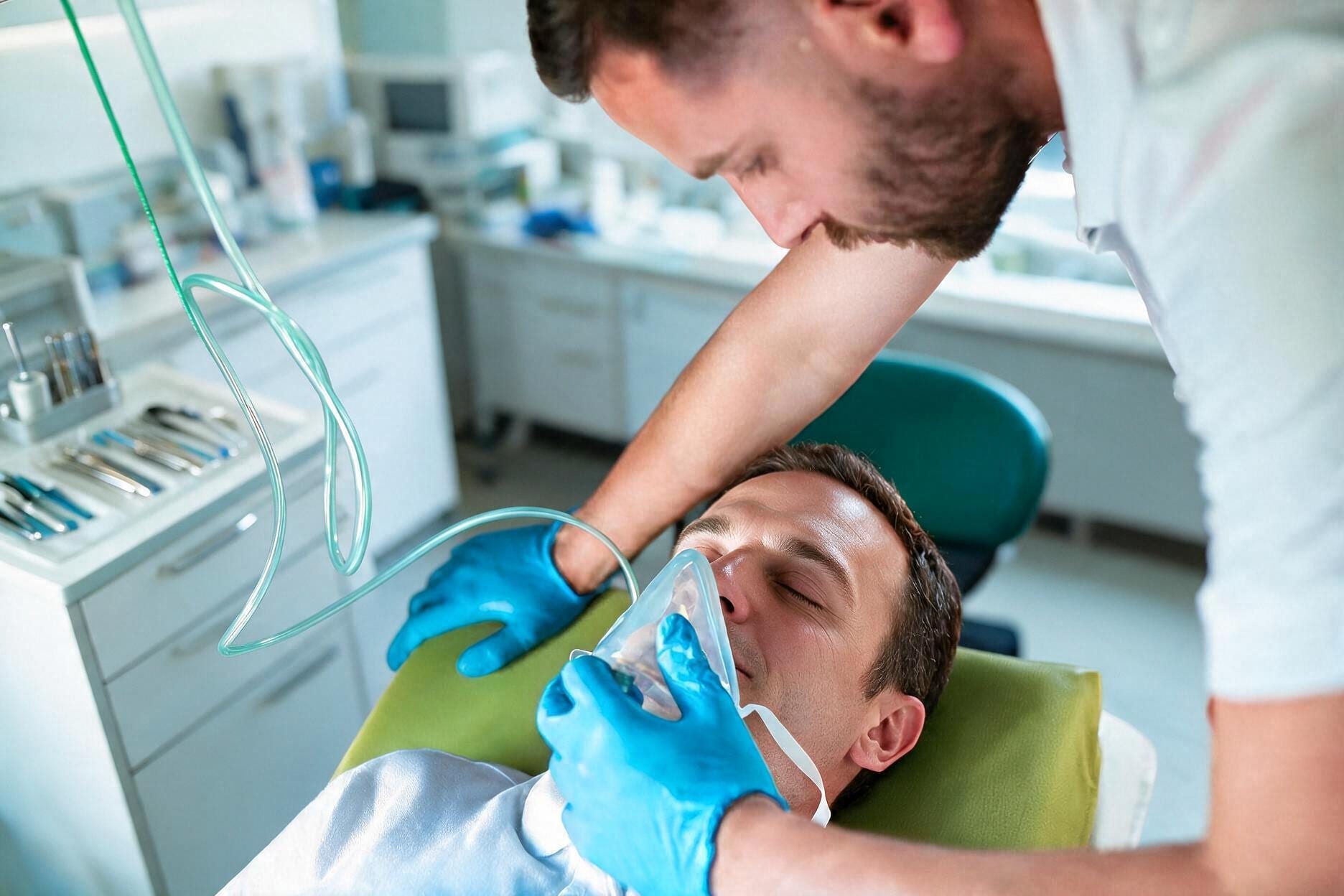 A patient comfortably sedated during treatment